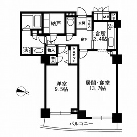 ミレニアムガーデンコート 10階 間取り図