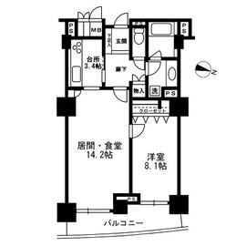 ミレニアムガーデンコート 16階 間取り図