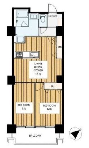 六本木ビュータワー 13階 間取り図