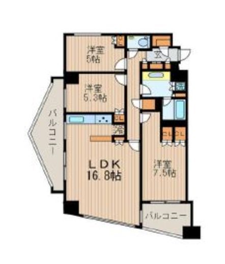 品川Vタワー タワー棟 24階 間取り図