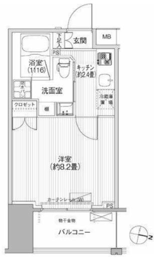 コスモグランス南品川 411 間取り図