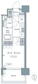 プレジリア新富町 605 間取り図