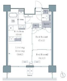 プレジリア新富町 1008 間取り図