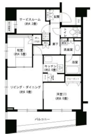 パークキューブ浅草田原町 502 間取り図