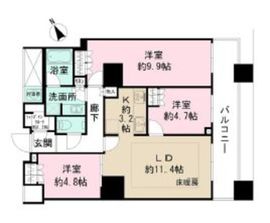 ザ・パークハウス西新宿タワー60 35階 間取り図