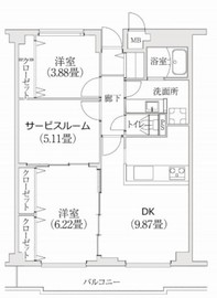 コスモリード学芸大学 303 間取り図