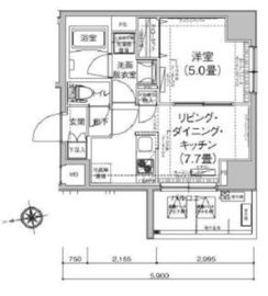 アイル大手町 2階 間取り図