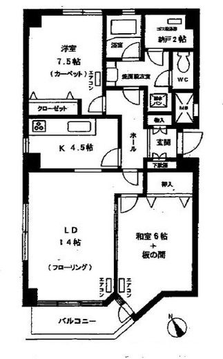 ハイネス麻布鳥居坂 4階 間取り図