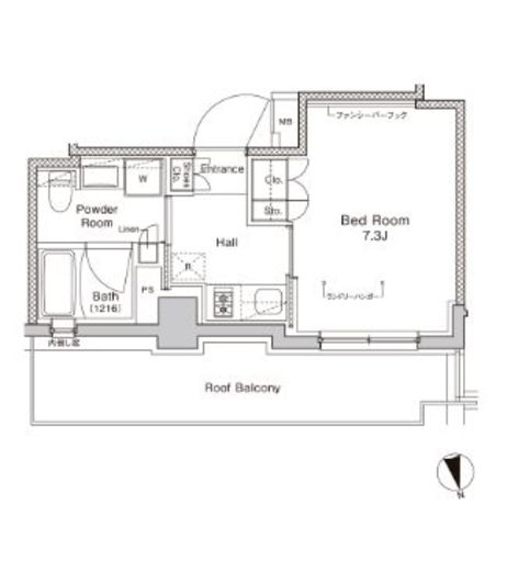 プラウドフラット門前仲町5 906 間取り図