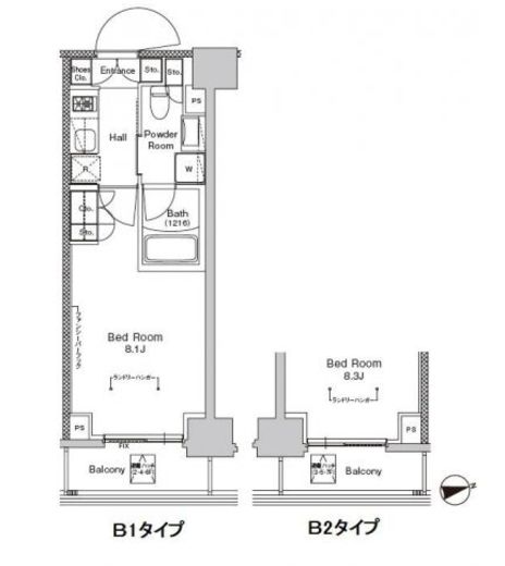 プラウドフラット門前仲町5 1003 間取り図