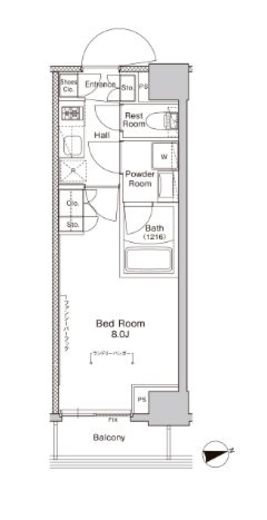 プラウドフラット門前仲町5 604 間取り図