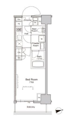 プラウドフラット門前仲町5 706 間取り図
