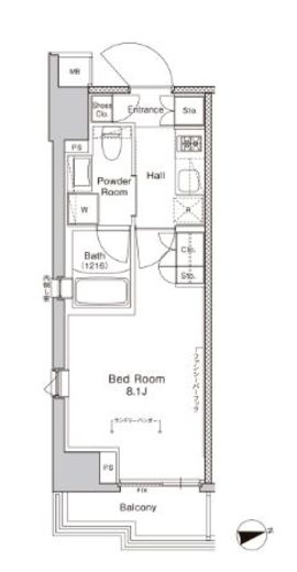 プラウドフラット門前仲町5 501 間取り図