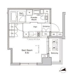 プラウドフラット門前仲町5 211 間取り図