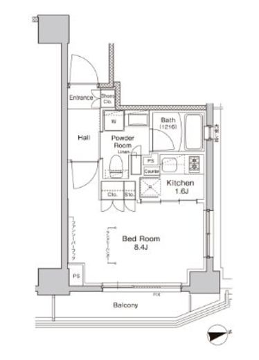 プラウドフラット門前仲町5 905 間取り図