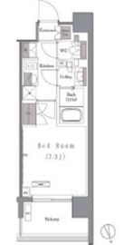 プレジリア新富町 801 間取り図