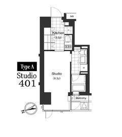 レジデンス白金パークフロント 401 間取り図