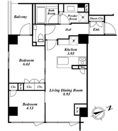 ブランズ六本木 5階 間取り図