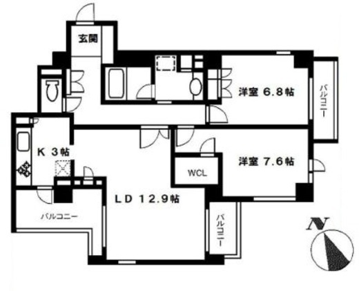 カルム南青山 203 間取り図