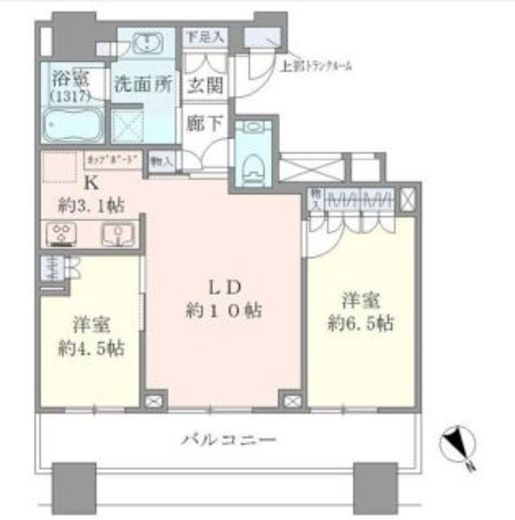 ブリリアタワーズ目黒 15階 間取り図