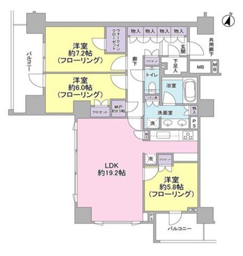 ブランズ渋谷常盤松 4階 間取り図