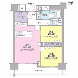 ブランズ渋谷常盤松 5階 間取り図