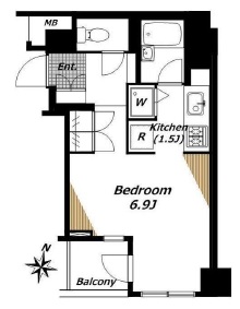 東急ドエルアルス麻布十番 1階 間取り図