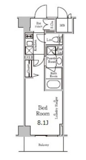 レジディア千駄木 210 間取り図