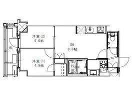 レジディア千駄木 203 間取り図