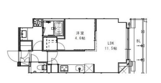 レジディア千駄木 410 間取り図