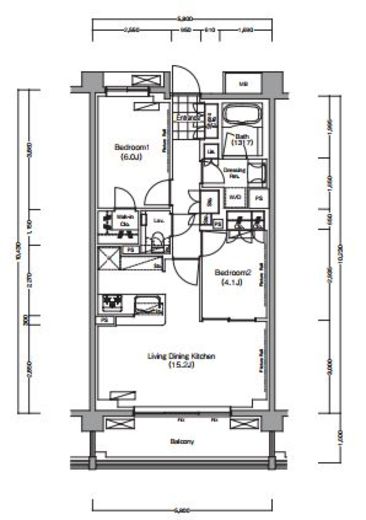 プレジリア代々木大山町 E206 間取り図