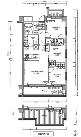 プレジリア代々木大山町 E408 間取り図