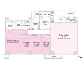 レジディア市谷砂土原 S203 間取り図