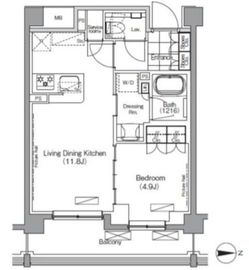 プレジリア代々木大山町 W216 間取り図