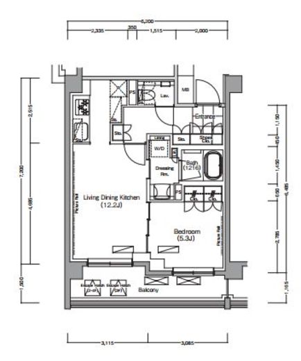 プレジリア代々木大山町 W417 間取り図