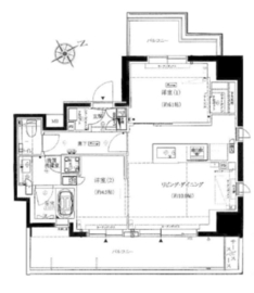 ジオ四谷三栄町 13階 間取り図