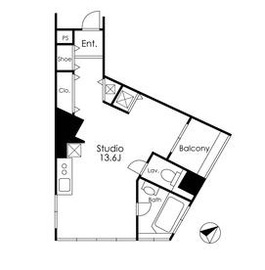 エスティメゾン麻布永坂 1103 間取り図