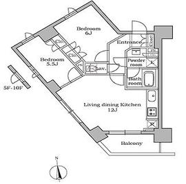 レジディア三軒茶屋 702 間取り図