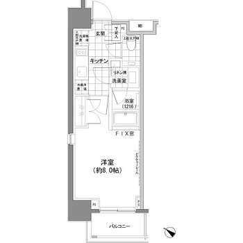 パークハビオ人形町 201 間取り図