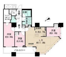 ザ・パークハウス西新宿タワー60 54階 間取り図