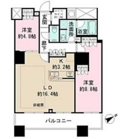 ザ・パークハウス西新宿タワー60 19階 間取り図