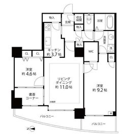 河田町ガーデン 2-603 間取り図