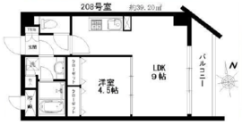 ボヌール都立大学弐番館 408 間取り図