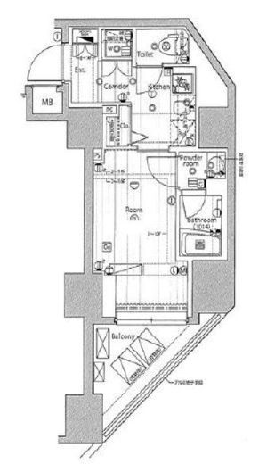 プレミアムキューブジー渋谷神南 13階 間取り図