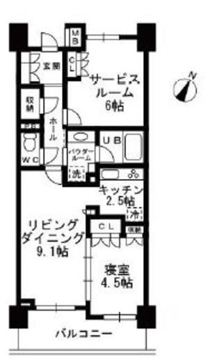 シャンピアグランデ深沢 605 間取り図
