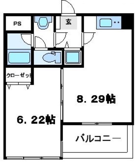 トウセン麻布十番 702 間取り図