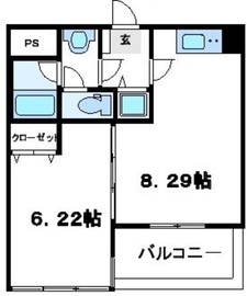 トウセン麻布十番 702 間取り図