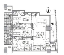 アクティ汐留 4303 間取り図