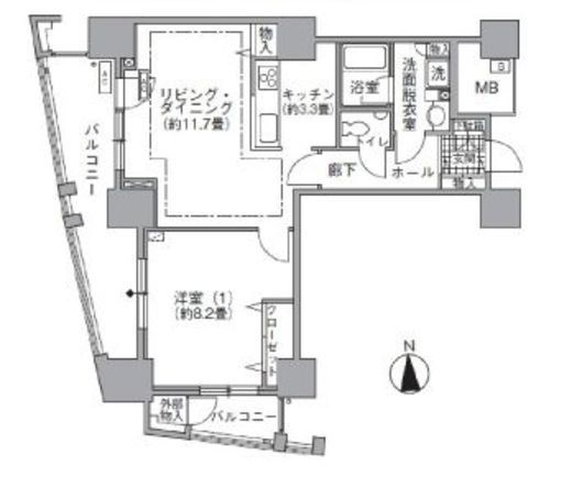 アクティ汐留 811 間取り図