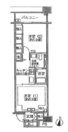 シティコート目黒 3-517 間取り図